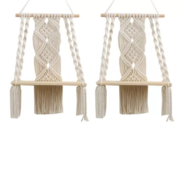 2X Estante para Colgar En la Pared de Macramé Bohemio, Colgante de Almacena5635