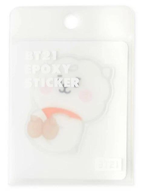 BTS JIN BT21 Line Friends Character Official Baby RJ Epoxy Sticker ...