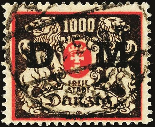 16128) Danzig Dienstmarken 40 zeitgerecht gestempelt sign. Infla Berlin Mi. 120