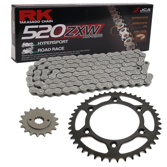 RK 520 Chain & Sprocket Kit For Honda Dominator 650 1991-1994 - 46 Tooth Crown, 15 Tooth
