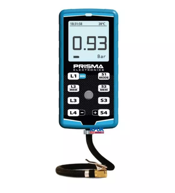 Prisma Precision Digital Tyre Pressure Gauge Inc 4 Driver Stop Watch HiPreMa 4X