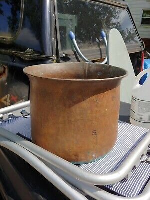 1800 Antique VTG copper Pot Large Hand Hammered Forged Primitive Old