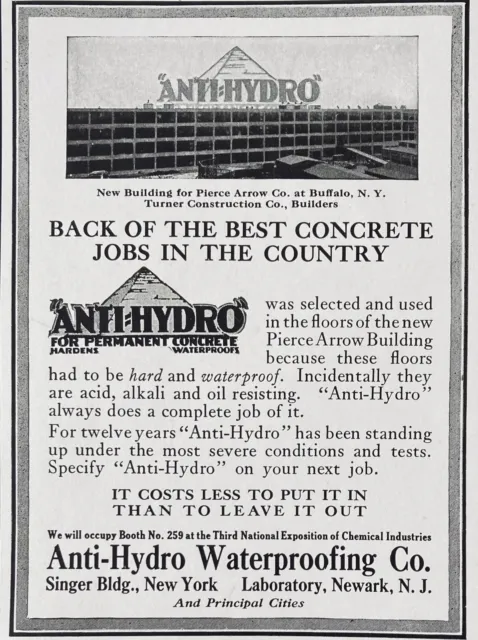1917 Ad(L23)~Anti-Hydro Waterproofing Co. Newark, Nj. @ Pierce Arrow Co. Buffalo