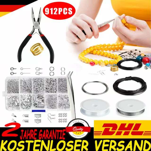 Schmuckherstellung Set Kette Ohrringe Ringe Zubehör DIY Basteln Kit Reparierwerk