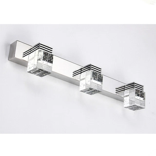 Luminaires de salle de bains en cristal à 3 lampes de lumière à DEL, 9W avec
