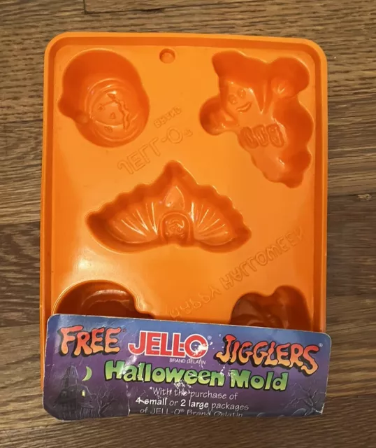 VTG HALLOWEEN JELL-O JIGGLERS Molds Jello Ice Tray Ghost Cat Pumpkin Bat Witch