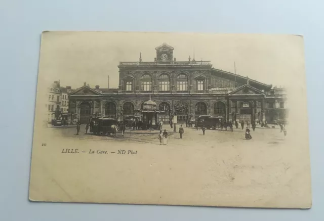CPA - 59 LILLE - La Gare , carte animée