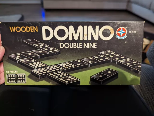 Vintage Wooden Double Nine Domino Set- Estrella