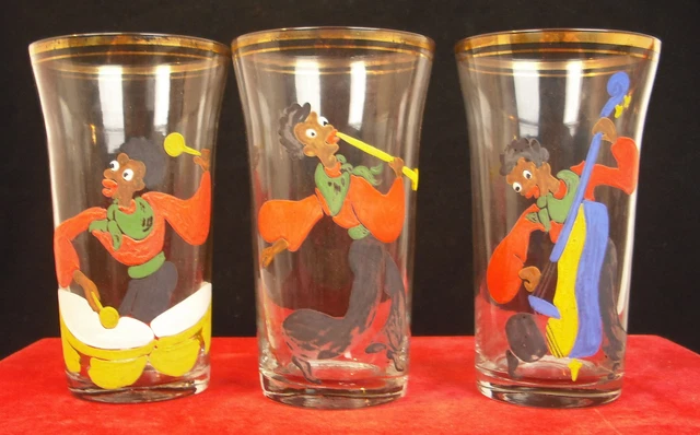 Tres Vasos 1900 Músicos Negros Charleston Pintado De Dap Aerotwin Music
