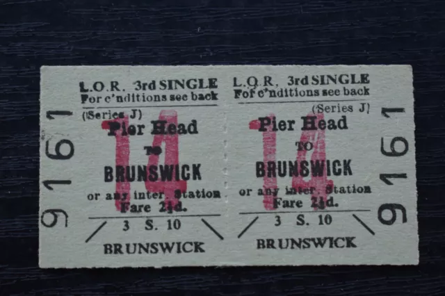 Liverpool Freibahnticket LOR PIER HEAD nach BRUNSWICK Nr. 9161