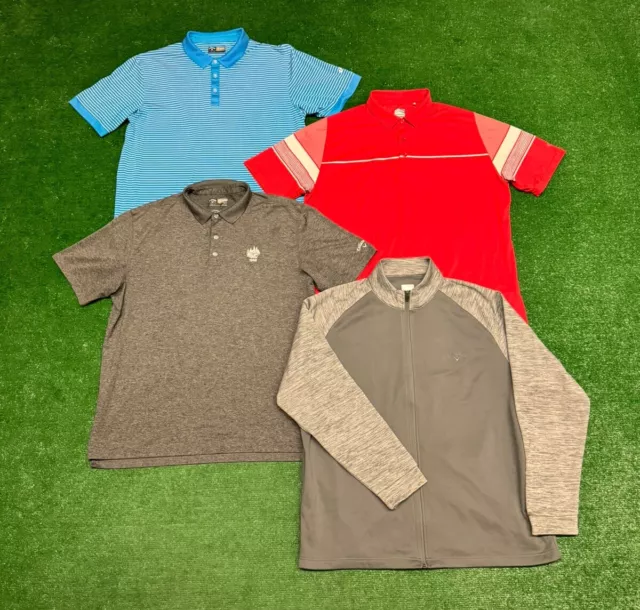 Lot of 4 Callaway Opti-Dri Short Sleeve Polo Golf Shirts Men's XL + Full Zip
