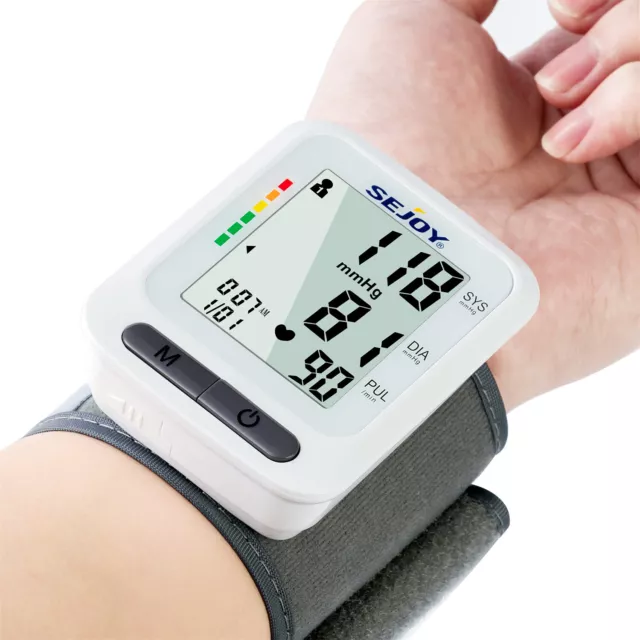 Digital Blood Pressure Monitor Wrist Cuff Automatic BP Heart Rate Pulse Machine