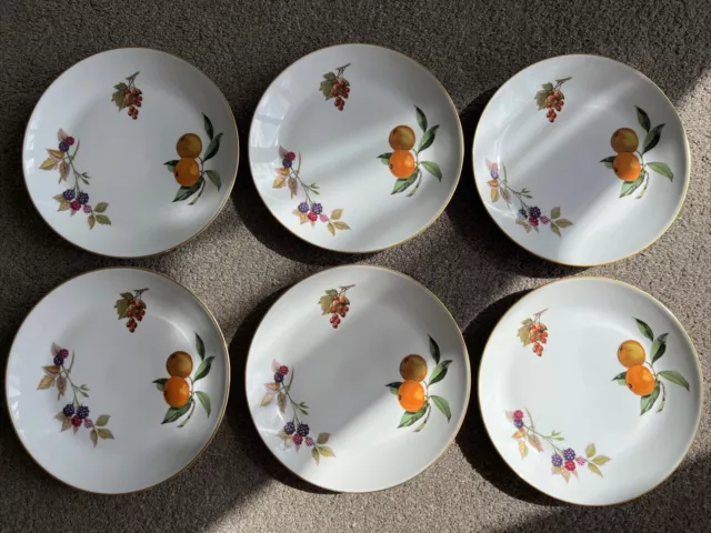 Royal Worcester Evesham Set Of 6 9” Salad Plates