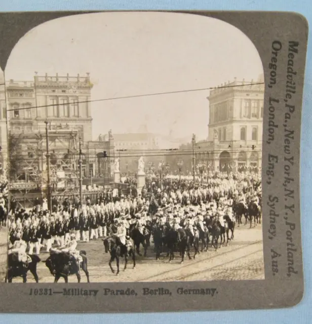 Stereoview Keystone View Co 10331 Military Parade Berlin Germany Soldiers (O)