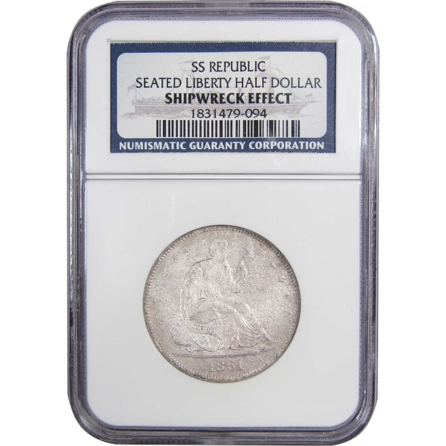 Seated Liberty Half Dollar NGC SS Republic Shipwreck Effect SKU:OPC43