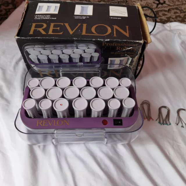 Revlon 20 Professional Hot Rollers Hair Curlers With Pins Same Day Dispatch