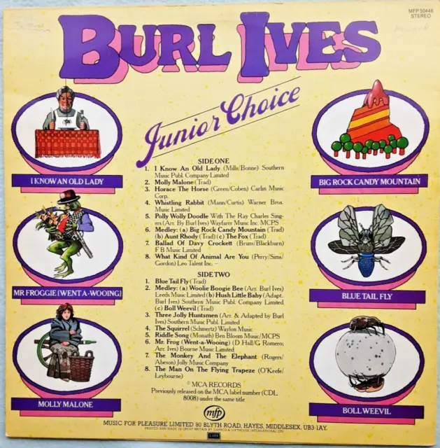 Burl Ives - Junior Choice Vinyl LP. MCA Records MFP 50446 2