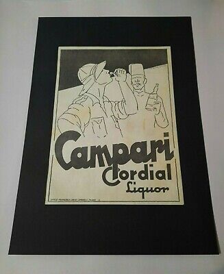 Pubblicita Liquori "Campari Cordial" Originale Vintage 1935 A3 Ottimo Muggiani
