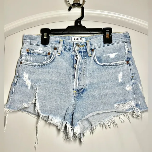 AGOLDE Vintage Distressed Cutoff Denim Jean Shorts ASO Revolve Sz: 24