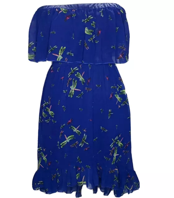 Love Fire Dress Firefly Dragonfly Blue Size M Off Shoulder Sheath Dress