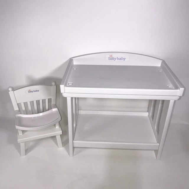AMERICAN GIRL BITTY BABY Twins Doll Changing Table & High Chair RETIRED RARE