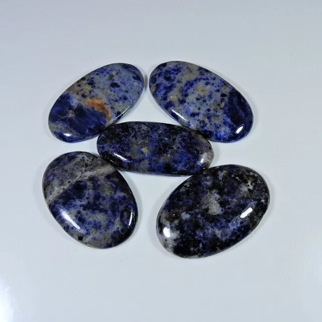 Sodalite naturale blu 355 ct. Pietra preziosa sfusa cabochon di forma ovale...