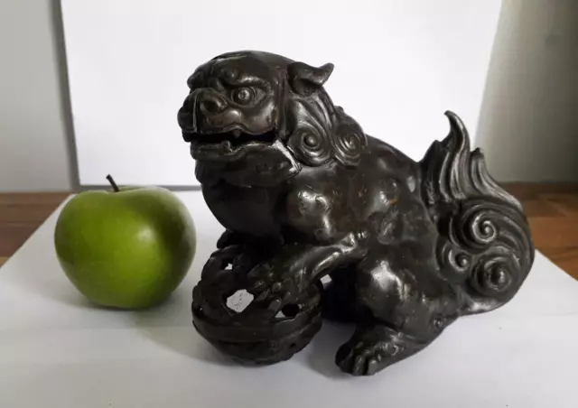 Qing Chinese Bronze Foo Dog Lion - Imperial Guardian Lion