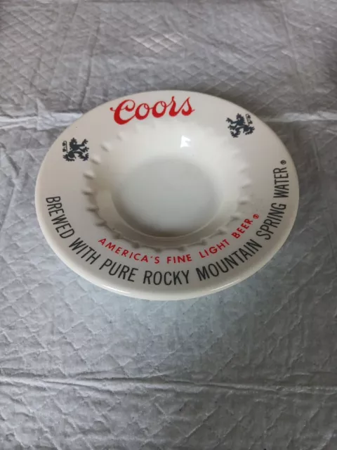 Vtg Coors Ashtray Barware Coors Light Ceramic  6" Diameter