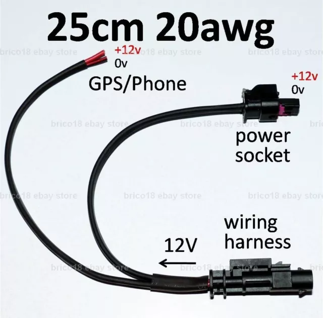 BMW Accessory Plug Power Outlet 25cm/20awg - R1250 F650 F700 F750 F800 F850 GS