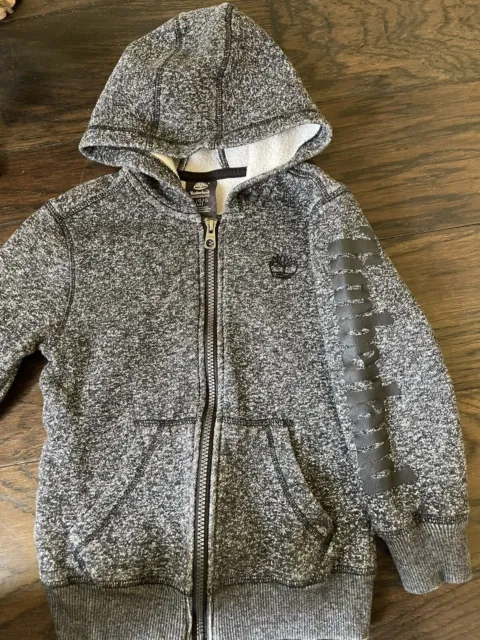 Timberland Hoodie Gray Full Zip Jacket Sweatshirt Boys size 6
