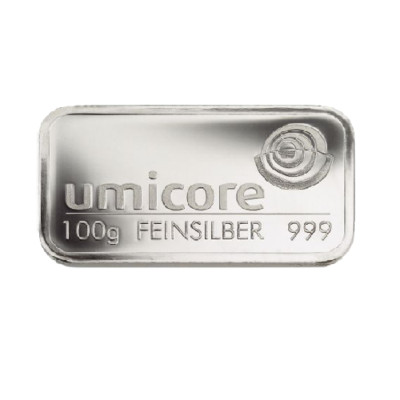 100 grammi Umicore Lingotto ARGENTO SILVER BAR 9999 finemente ARGENTO saldati ORIGINALE 