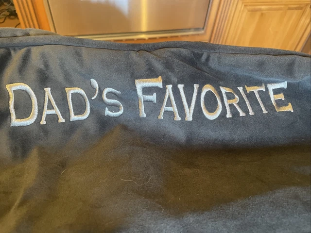 NEW ORVIS Bolster Dog Bed Cover Only Mono "Dad's Favorite" Large Slate 3