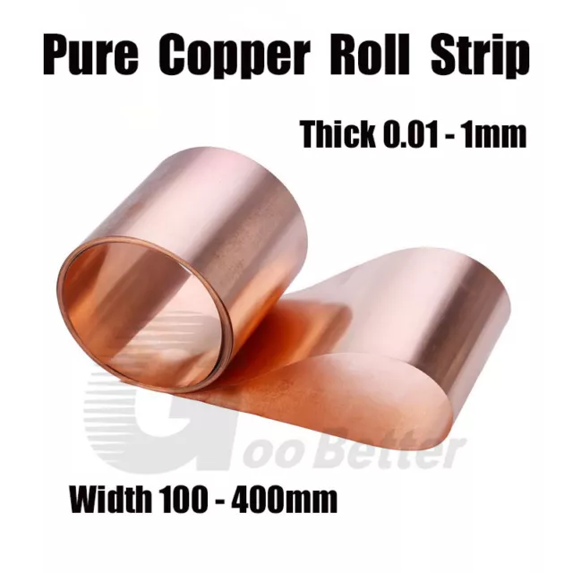 Thick 0.01-1mm Width 100-400mm Per Meter Pure Copper Sheet Roll Strip Metal Foil