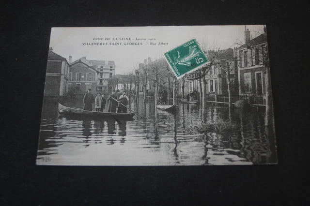 Villeneuve Saint Georges Crue De La Seine Janvier 1910. Carte Postale Animee