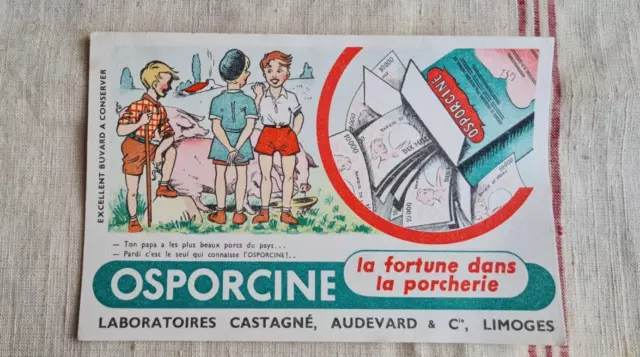 Ancien Buvard Publicitaire Osporcine