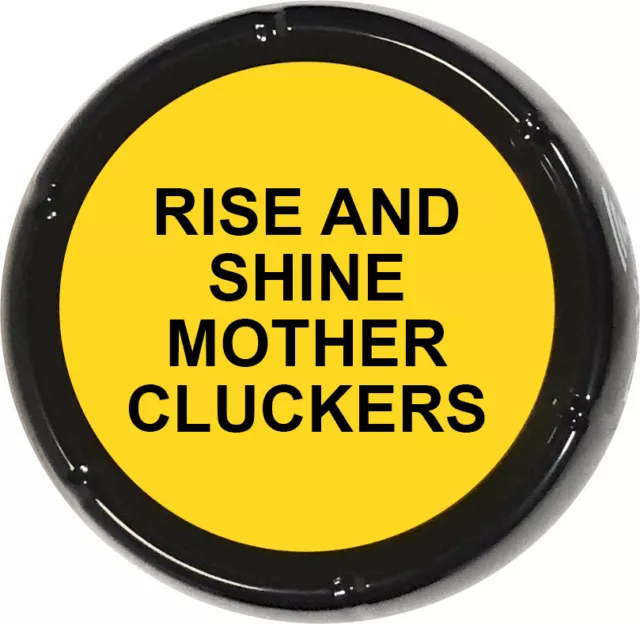 Rise and Shine Mother Cluckers Sound Button Joke Gag Gift Funny Talking Prank 🐔