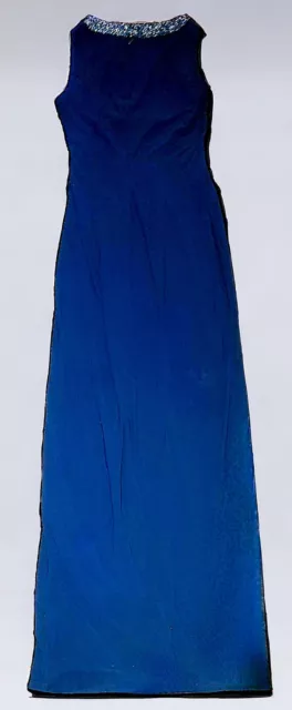 Lauren Ralph Lauren Geneva Embellished Jersey Gown Navy Size 8 2