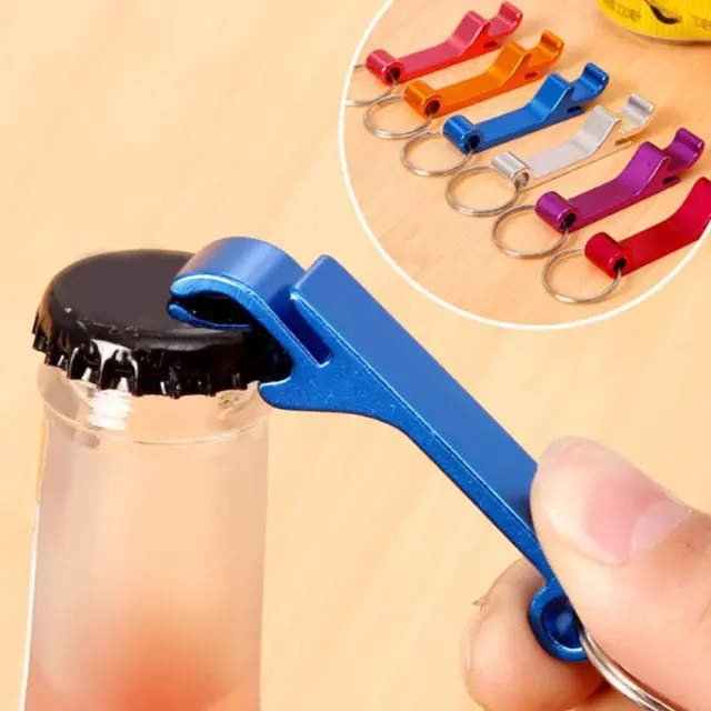 Portable 4 in 1 Bottle Opener Chain Keyring Keychain Metal AU Beer Bar A3Z9
