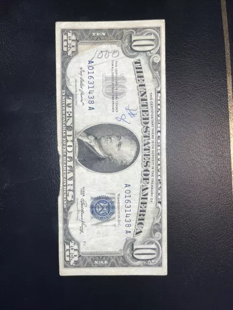 1953 ($10) Ten Dollar Blue Seal Silver Certificate