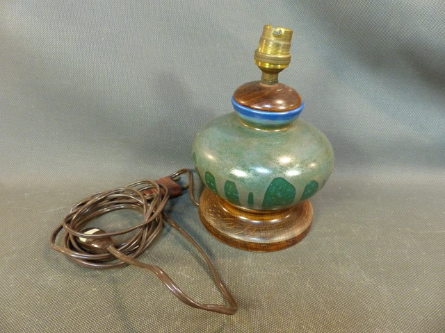 ANCIEN PIED DE lampe de chevet ou salon bureau en bois et céramique