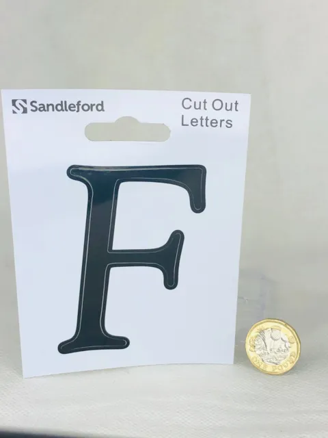 Insegna Lettera F nera 8 cm segnaletica autoadesiva forte Sandleford lettera tagliata