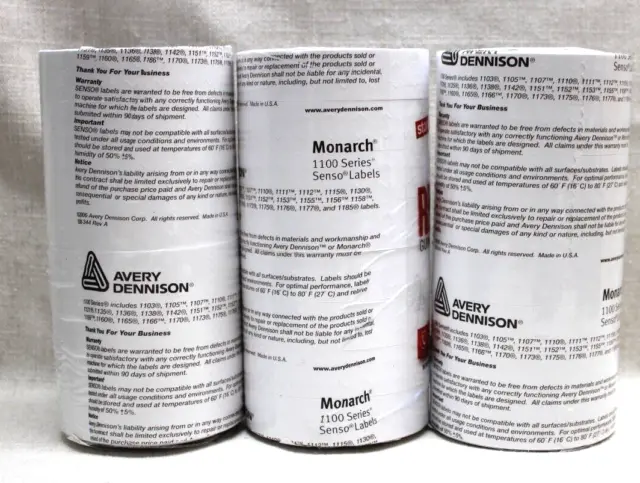 Monarch 1131 One-Line White Labels - 24 Total Rolls [Avery Dennison] NEW Sealed