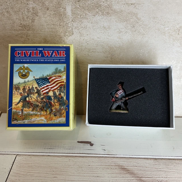 First Legion ACW057 - Soldat Confédéré à Genou - Figurine En Plomb Peint - Échelle 1/30 - Occasion Boîte