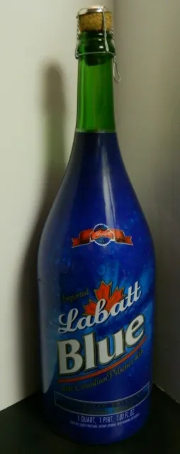 Special Edition Labatt Blue Canadian Pilsner Beer Champagne Bottle 1.5 Liter Exc