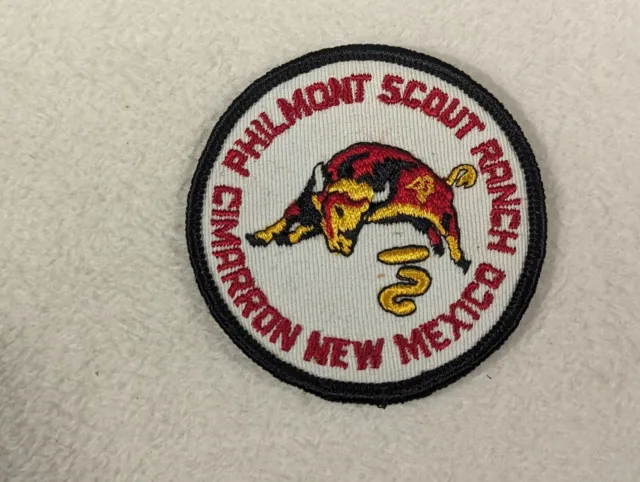 BSA Boy Scout Philmont Scout Ranch Cimarron New Mexico Bull Jacket Patch 3"
