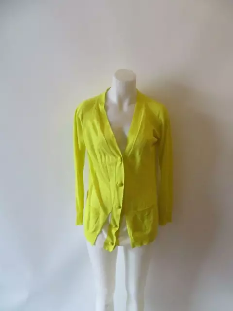 Womens 3.1 Phillip Lim Yellow White Button Down Sweater Size Xs *