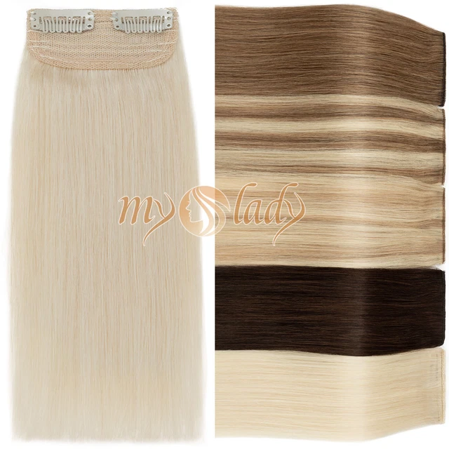 1-3PCS Short Hair Pad Clip In 100% Remy Human Hair Extensions One Piece Blonde M