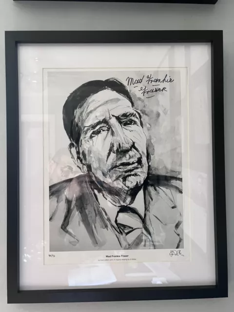 Mad frankie Fraser Drawing Print, Authentic Signature Rare Limited Edition