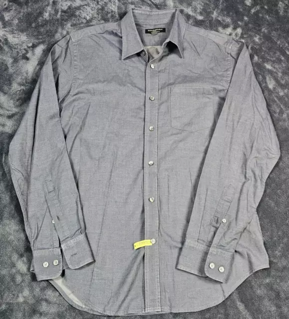 Banana Republic Button Non-iron tailored slim fit Shirt Blue Cotton Sz M Tall