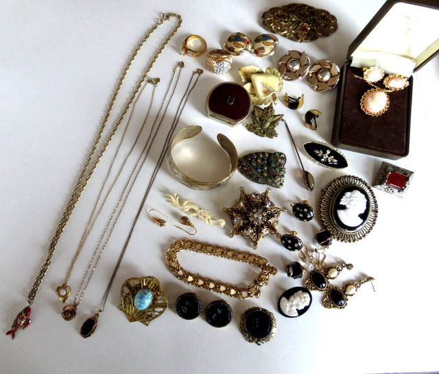 Vtg LOT Gold Filled Sterling Silver KRAMER Brooch Dress Clips Whiting & Davis